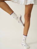 Mini Bow Petal Grip Sock [Indigo], Pilates Socks