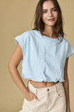 PT17889 Emma Loose Fit Bubble Hem Top