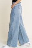 HQP0001-DENIM WIDE LEG JEANS-BROKEN