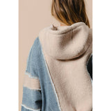 WASHED AND FLEECE MIX AND MATCH ZIP UP HOODIE