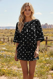 Polka Dot Relaxed Fit Heavy Scuba Top and Shorts Set