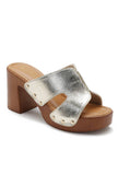 Trendy comfortable wedge heel mules KA-78