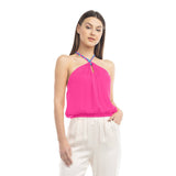 Braided Halter Satin Top