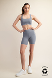 RECYCLED BUTTER CROSSBACK BRA TOP
