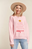 LESW3436- X-MAS TREE ACCENT SWEATER