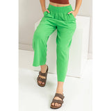 Linen High Waist Wide Leg Trousers