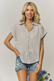 STRIPED SHORT SLEEVE BUTTON-DOWN - RET4255