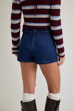 HIGH WAISTED A-LINE DENIM SKORT