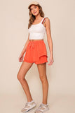 Ruffle Strap Crop Tank Top