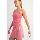 MINERAL WASHED COTTON RIB SLEEVELESS TANK