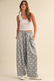 IP1506 POLKA DOT PRINTED BARREL CASUAL SWEATPANTS