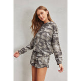 FF7900 Camo Hoodie & Shorts Set