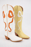 RUBY BOW SWIRLING PATTERNED WESTERN BOOTS