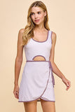 Scoop Neckline Wrap Front Sleeveless Dress