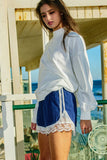 IP5839 Casual Lace-Trim Contrast Shorts