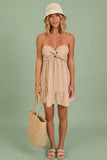 Floral Twist Bandeau Mini Dress