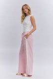CASUAL PANTS WITH DELICATE RIBBON TRIM
