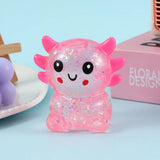 Cartoon Sequin Axolotl Squishy Toy Slow Rising Stress Relief Squeeze Toy