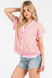 GINGHAM KNIT BUTTON UP CARDIGAN