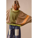 STRIPE MIXED AND MATCH LOOSE FIT TOP