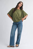 8550HN Boxy Dolman Short Sleeve Top