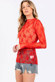 LONG SLEEVE FLORAL LACE TOP