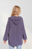 LONG PUFF SLEEVES HOODIE TUNIC TOP - RET3056PD