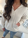Cream Cable Knit Hoodie