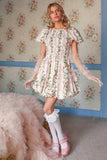 Floral Puff Sleeve Smocked Dress