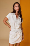 PX19518 Zip Front Lounge Vest Skirt Set