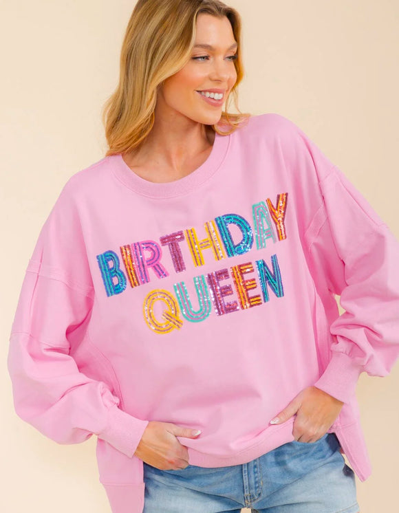 Pink Birthday Queen Sweatshirt