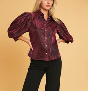 Wine Shimmer Blouse