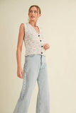 CSW13546 - MULTI COLOR BUTTON UP SWEATER VEST