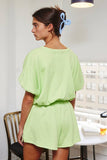 Bubble Hem & Sleeve Terry Crop Top