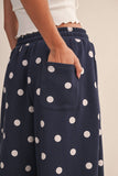 IP1506 POLKA DOT PRINTED BARREL CASUAL SWEATPANTS