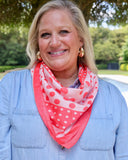 Lula Polka Dot Scarf Coral