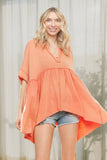 OVERSIZED MINERAL WASHED FLARE TOP - RET3482