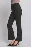 FAUX SUEDE FLARE HIGH WAISTED PANTS