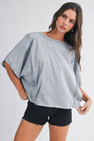 8550HN Boxy Dolman Short Sleeve Top