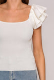Spring Ruffle Tiered Sweater Top