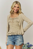 POLKA DOT RUFFLE CAMI & CARDIGAN - RET4276