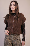 12W3382N-Oversized Button Down Knit Sweater Top