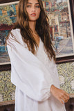 R5268D  Smocked V-neck Ruffled Solid Woven Romper