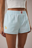 MID-RISE EMBO DETAIL SHORTS