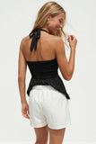 Silky Beaded Halter Top