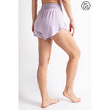 PLUS SIZE BUTTER FABRIC TRACK SHORTS