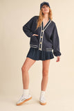 IST6168 KNIT CARDIGAN AND SKIRT SET
