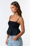 Peplum Sweater Cami Crop Top