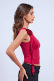 BROCHE ON SLEEVELESS TANK TOP