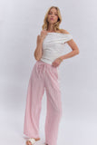 CASUAL PANTS WITH DELICATE RIBBON TRIM